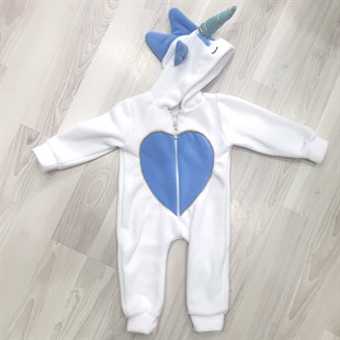 Erkek Bebek Mavi Figürlü Polar Tulum