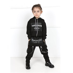 Kız Çocuk Solopet Tarz Siyah Takım-Kid Girl Cloth Sets-QuzucukKids.com